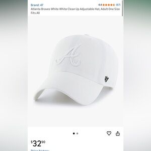 Atlanta Braves All White Adjustable Baseball Cap